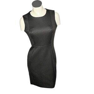 CALVIN KLEIN Gold Studded Black Sleeveless Sheath Dress Size 6P